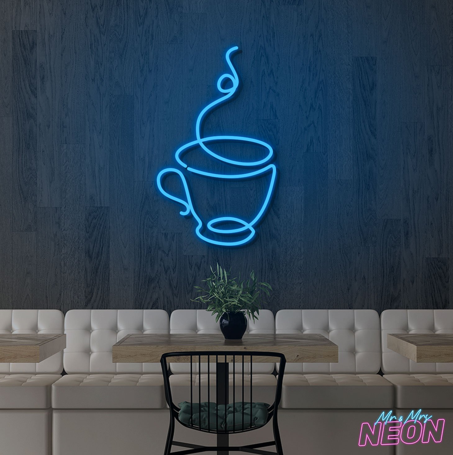 Coffee Cup Neon Sign Deep Blue Coffee Cup Neon Sign - Image 14