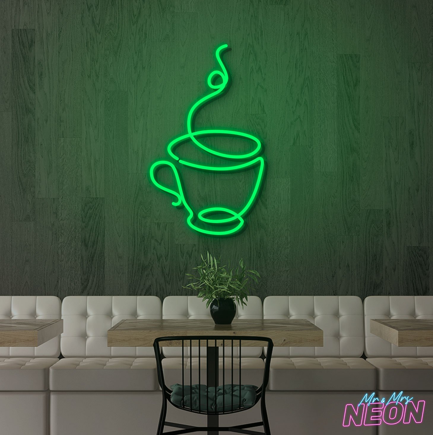 Coffee Cup Neon Sign Deep Green Coffee Cup Neon Sign - Image 18