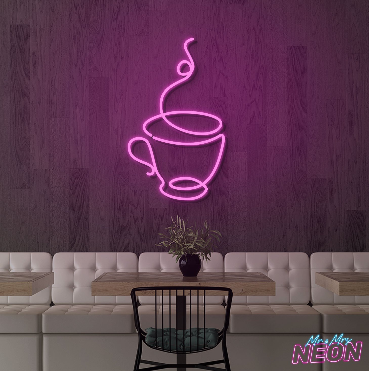Coffee Cup Neon Sign Deep Pink Coffee Cup Neon Sign - Image 11