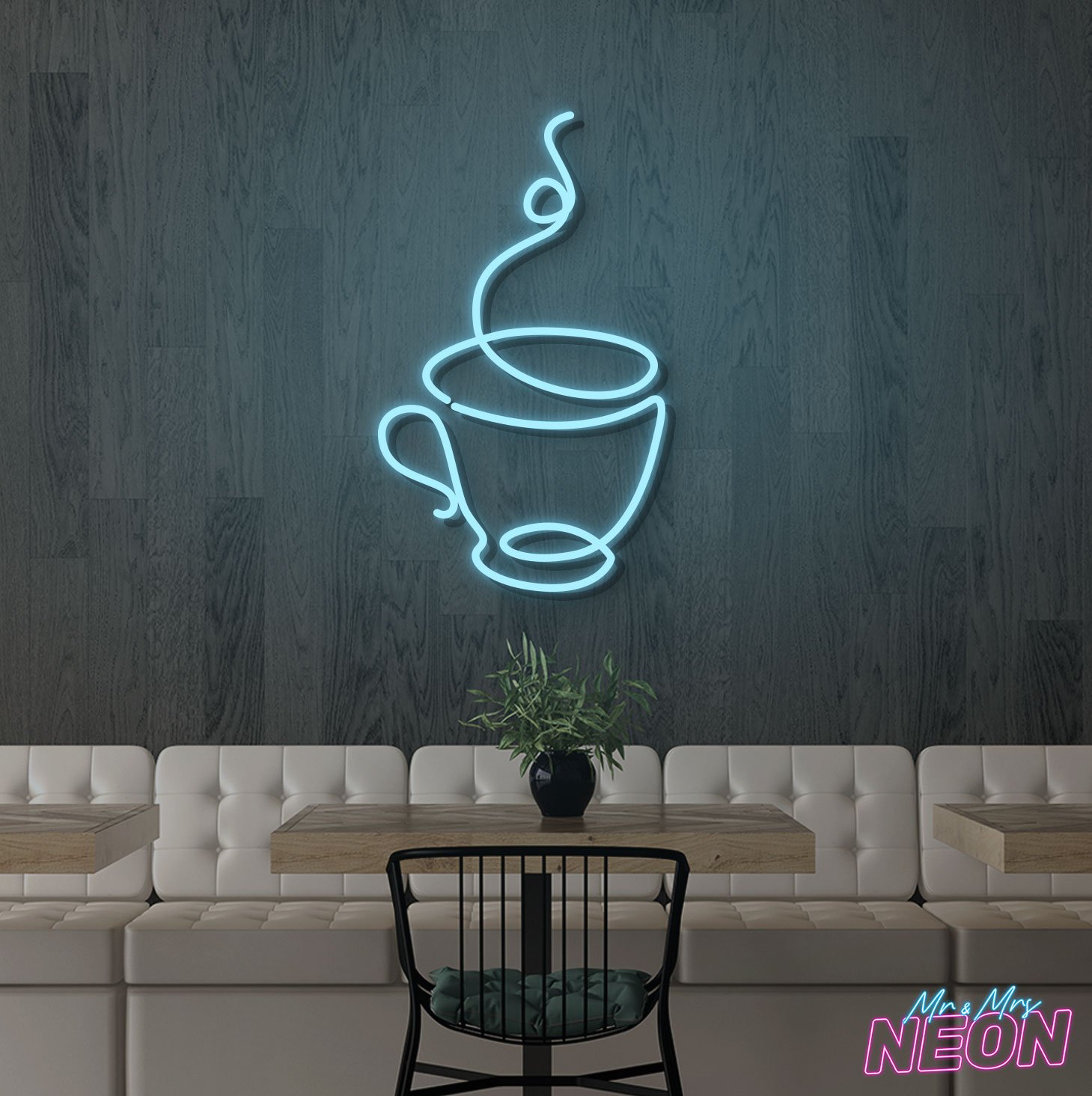 Coffee Cup Neon Sign Ice Blue Coffee Cup Neon Sign - Image 15