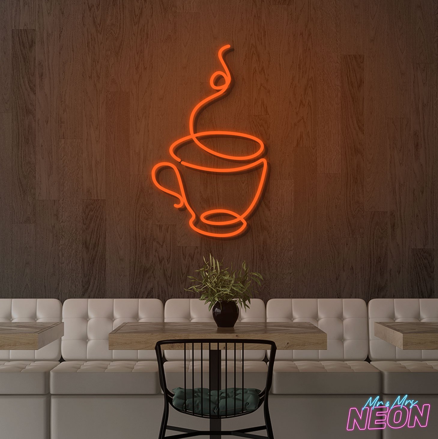 Coffee Cup Neon Sign Orange Coffee Cup Neon Sign - Image 7