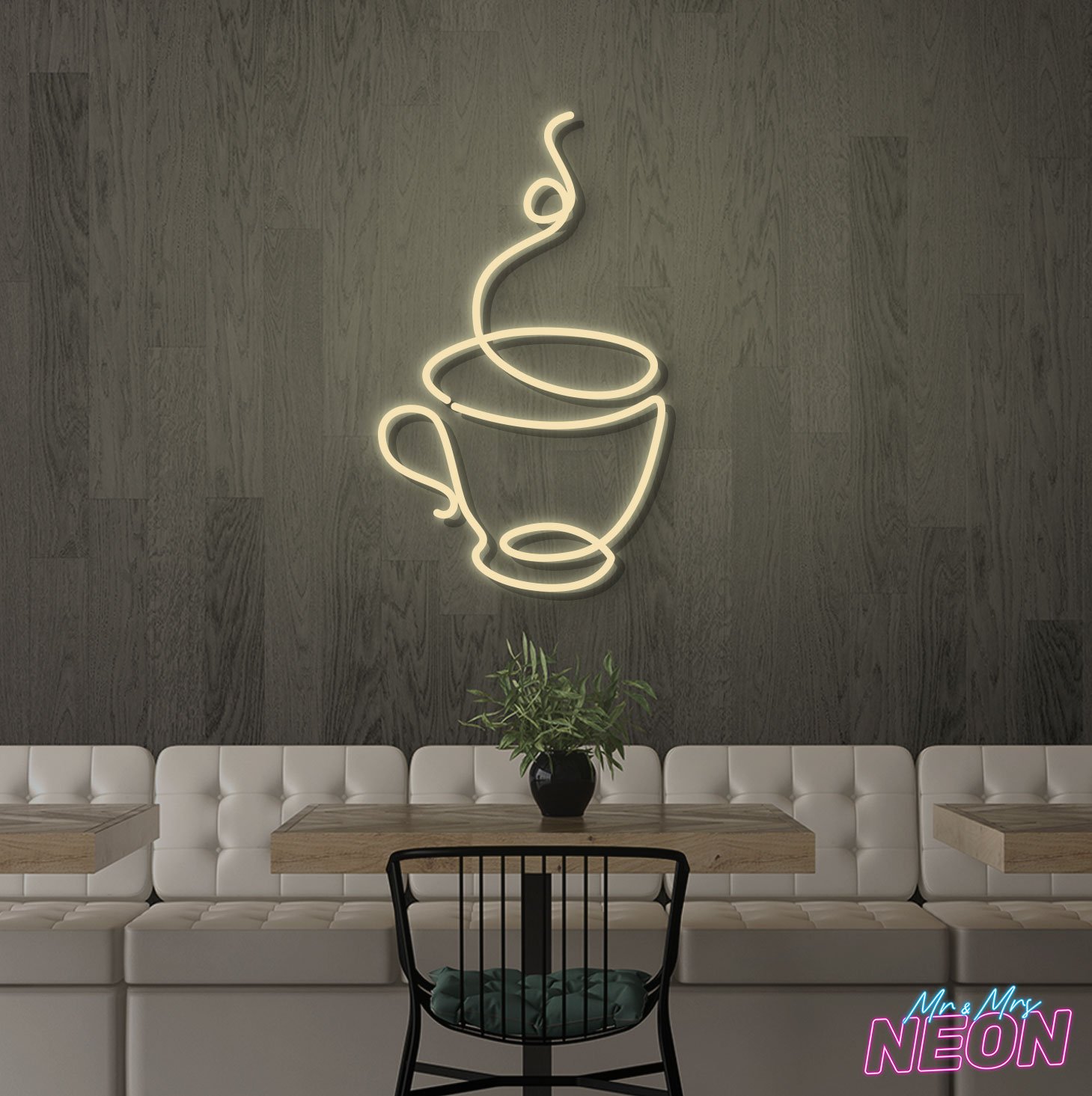 Coffee Cup Neon Sign Warm White Coffee Cup Neon Sign - Image 3