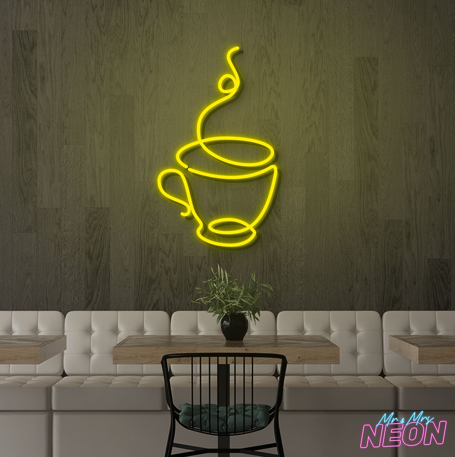 Coffee Cup Neon Sign Yellow Coffee Cup Neon Sign - Image 4
