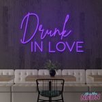 Drunk in Love Neon Light Sign Deep Purple