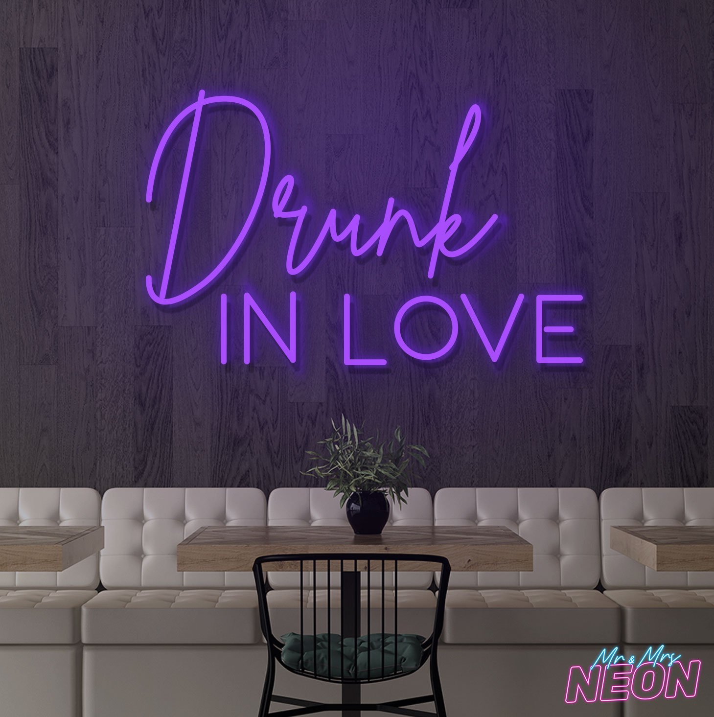 Drunk in Love Neon Light Sign Deep Purple
