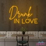 Drunk in Love Neon Light Sign Golden Yellow
