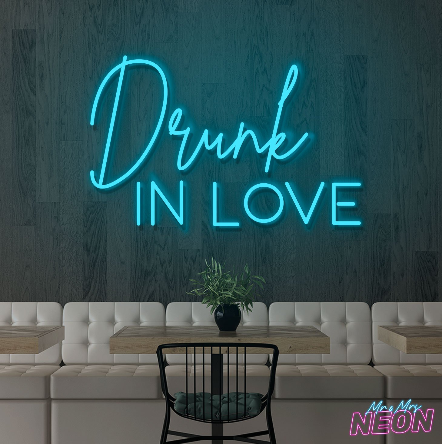 Drunk in Love Neon Light Sign Lake Blue