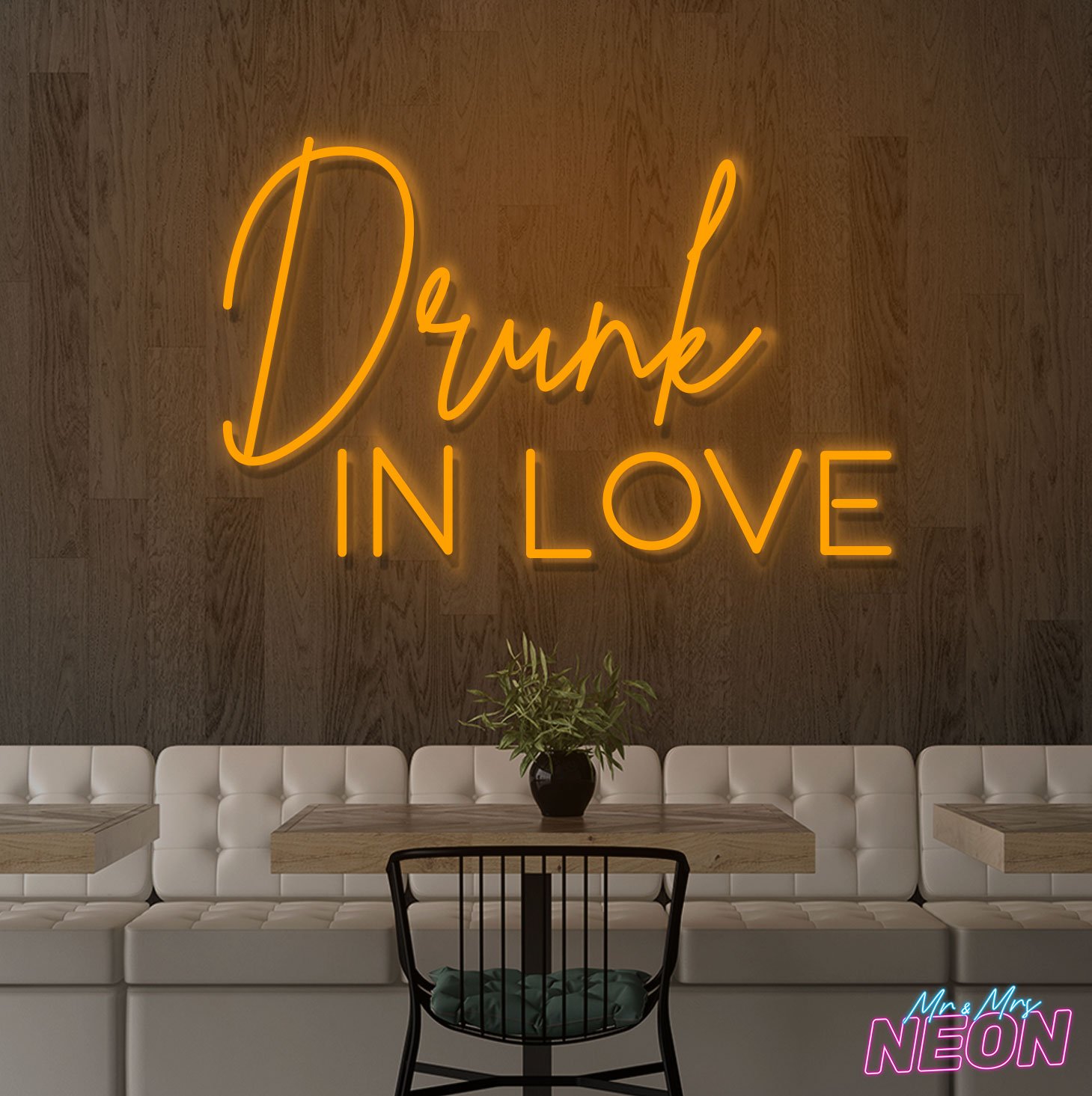 Drunk in Love Neon Light Sign Light Orange