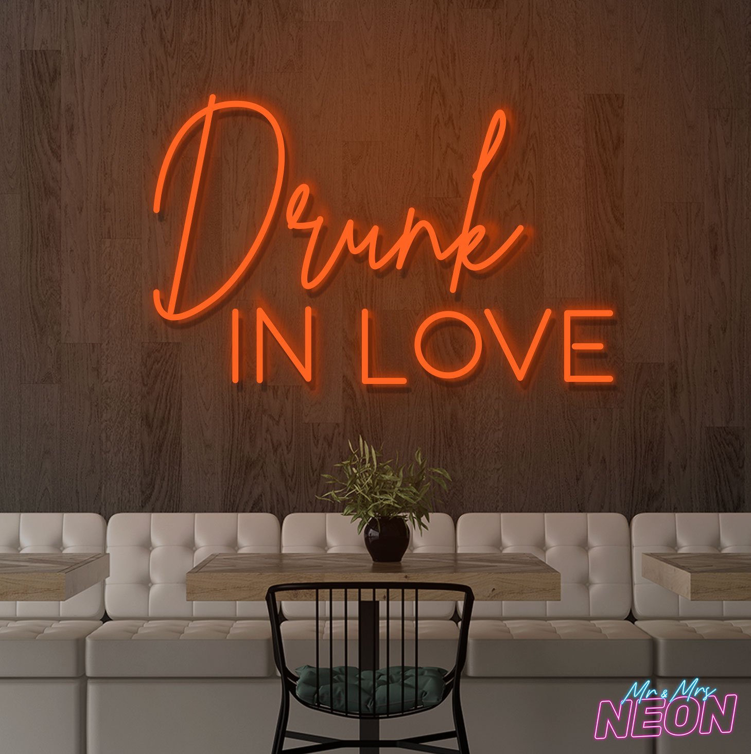 Drunk in Love Neon Light Sign Orange