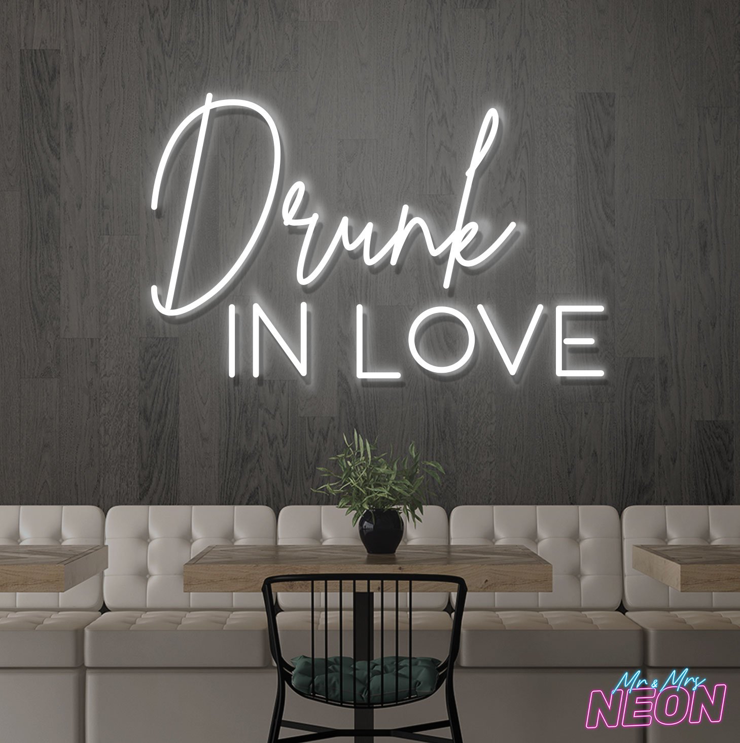Drunk in Love Neon Light Sign White