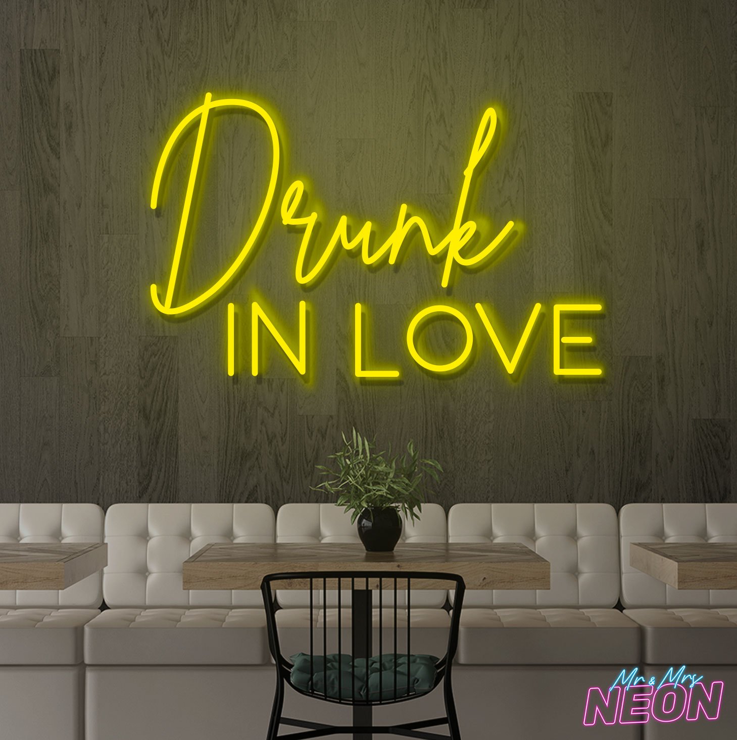 Drunk in Love Neon Light Sign Yellow