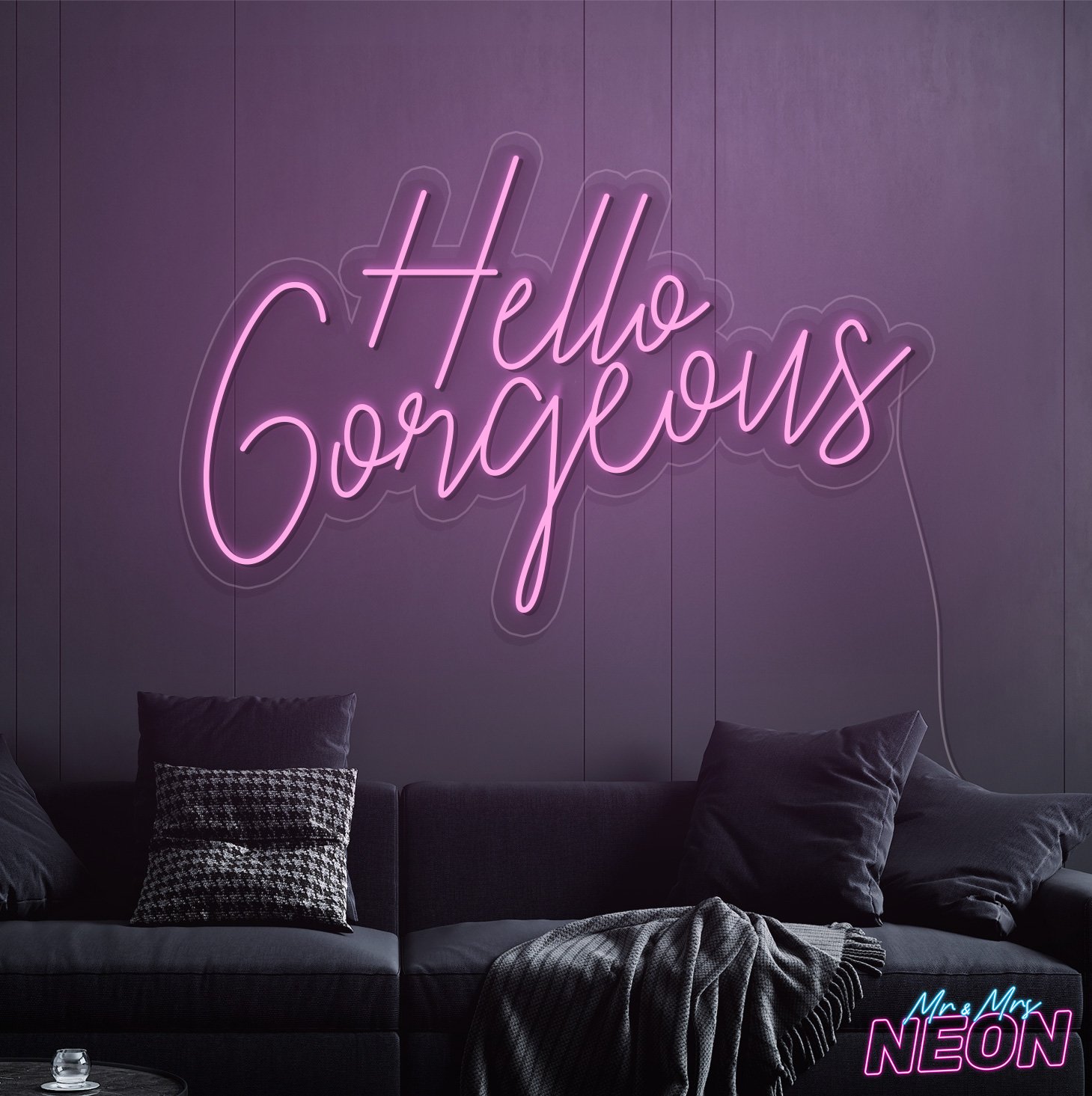 Hello Gorgeous Neon Light Light Pink Hello Gorgeous Neon Light - Image 9