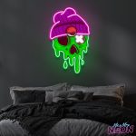 Drippy Skull Neon Light Artwork