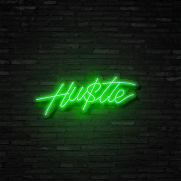 Hustle Neon Wall Sign - Superior Custom LED Neon Light Signs | Mr & Mrs ...