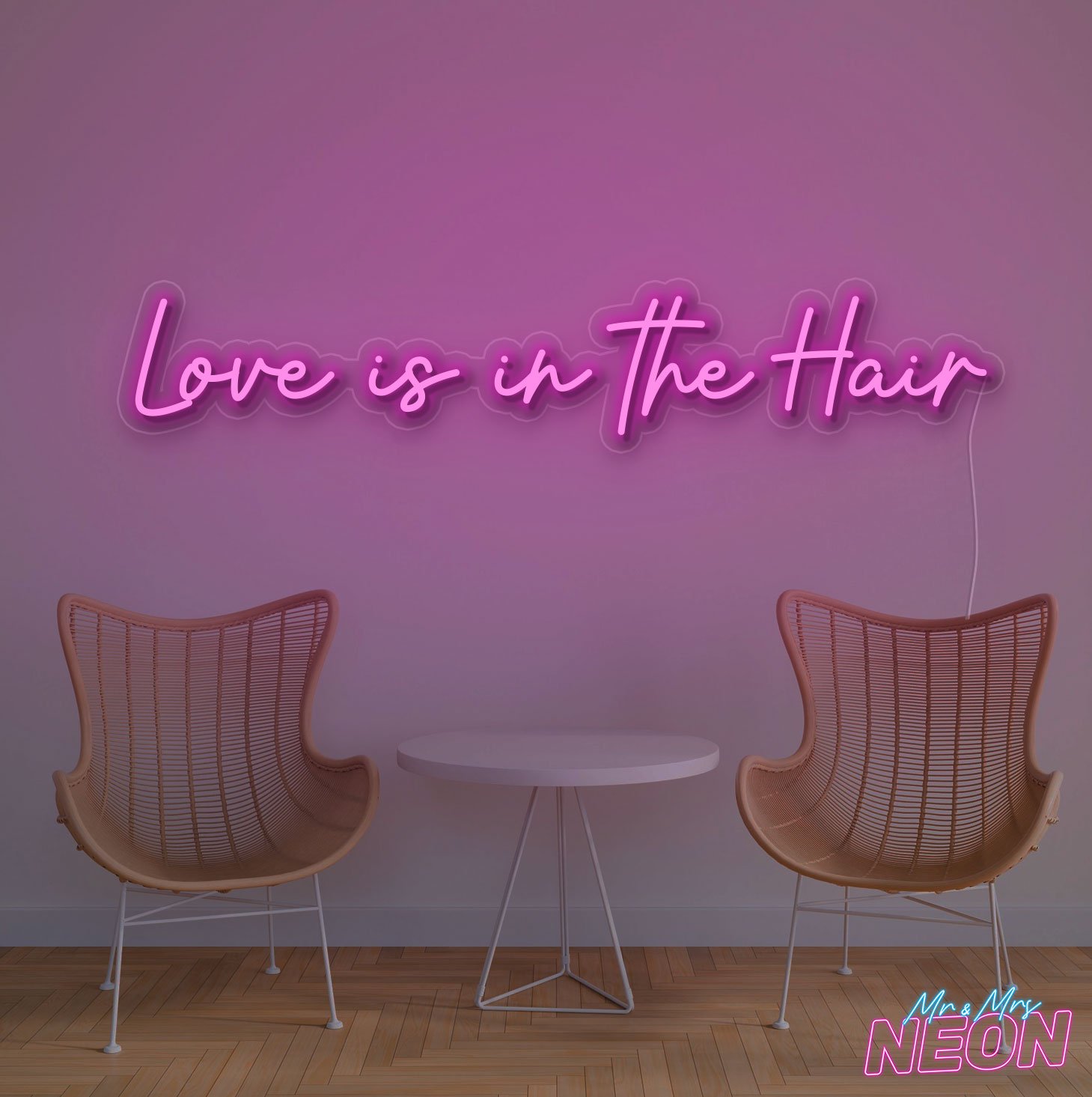 love is in the hair neon sign deep pink Love Is In The Hair Neon Sign