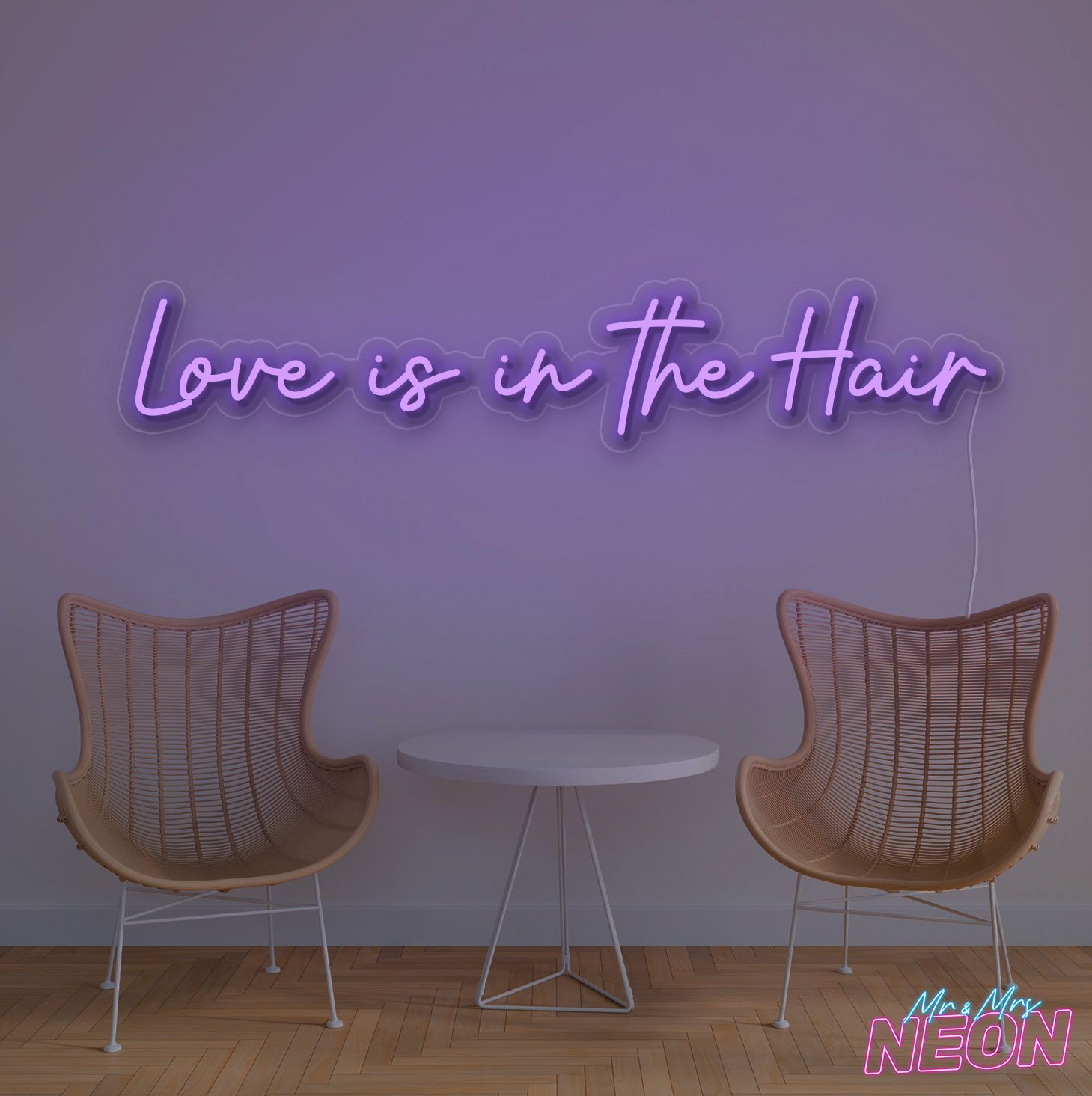 love is in the hair neon sign purple Love Is In The Hair Neon Sign - Image 12