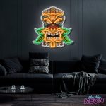 Tiki Mask Neon Light Artwork