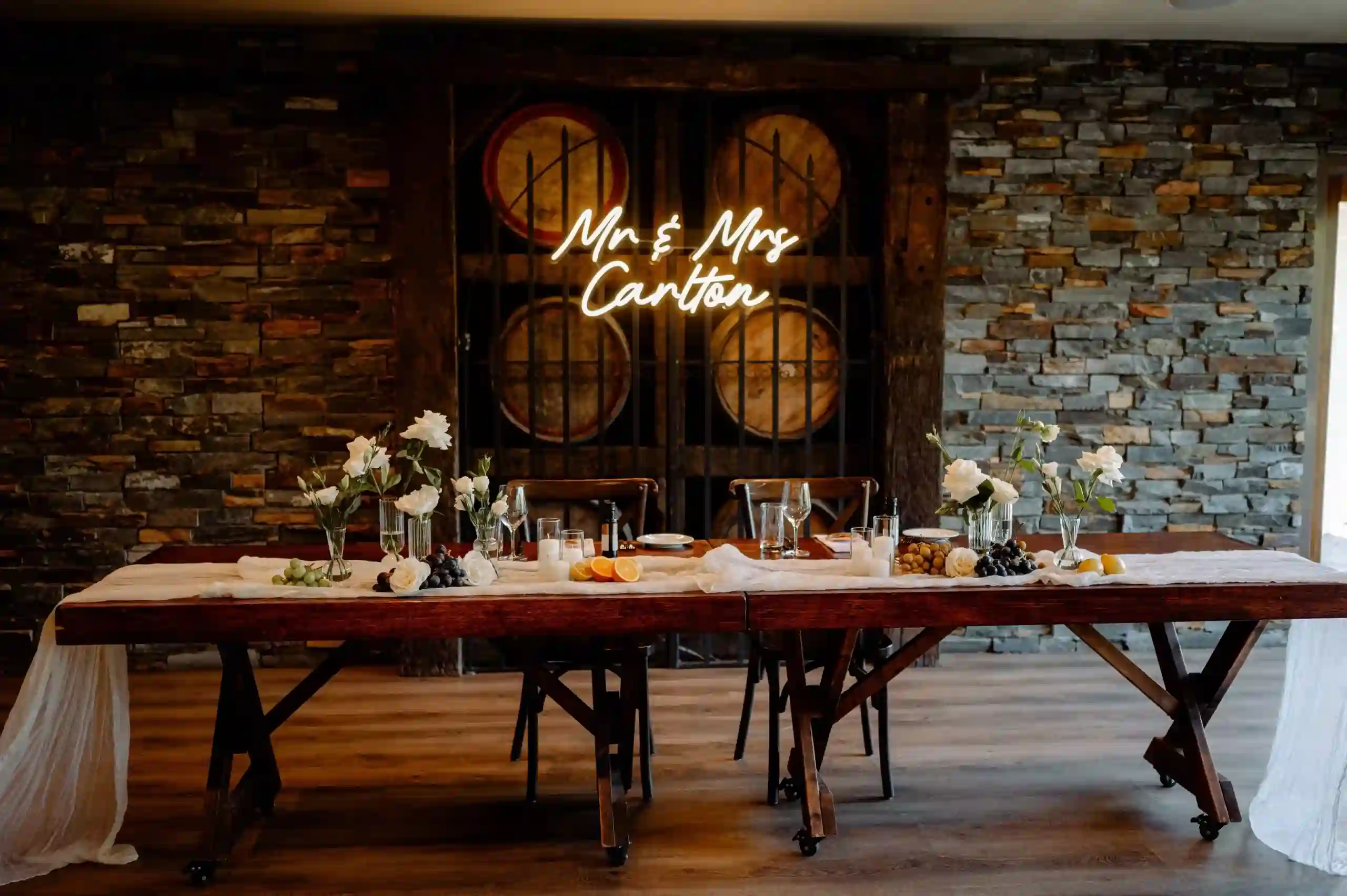 Mr Mrs Carlton wedding neon sign scaled 1