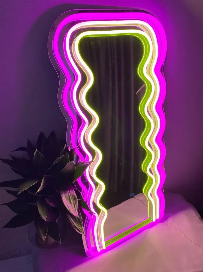 custom neon floor mirror custom neon floor mirror