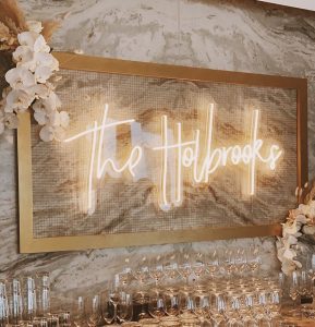 The Holbrooks wedding neon sign