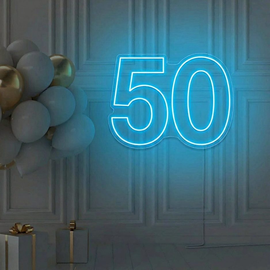 No 50 Neon Sign