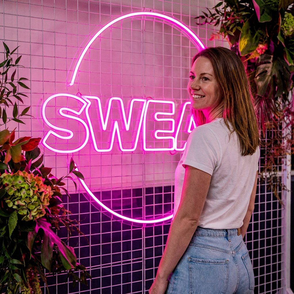 pink sweat business neon sign pink sweat business neon sign
