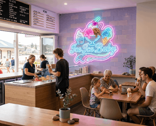 ice ice baby neon sign